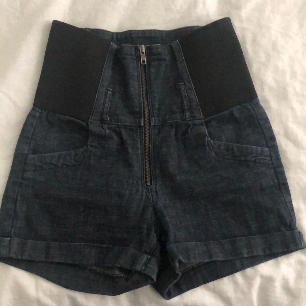 High waisted jean shorts
